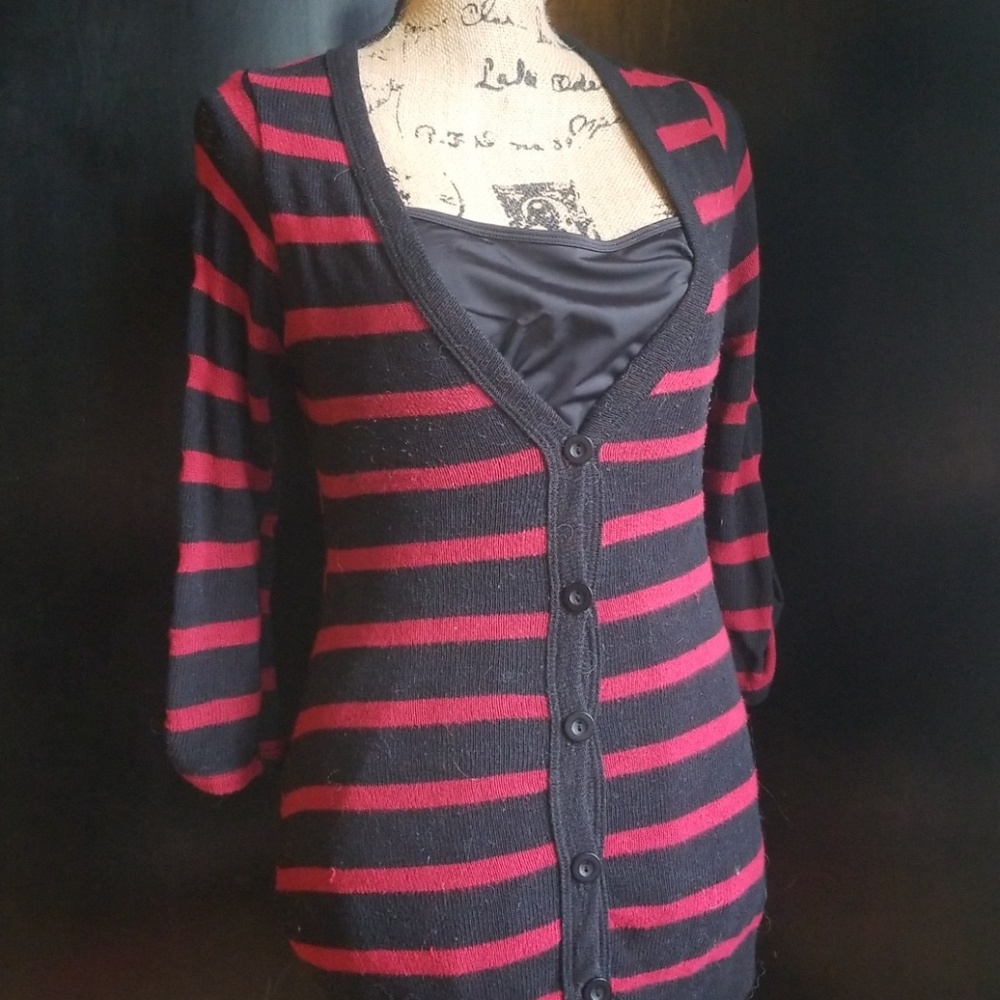 2 for $20 Red and black cardigan